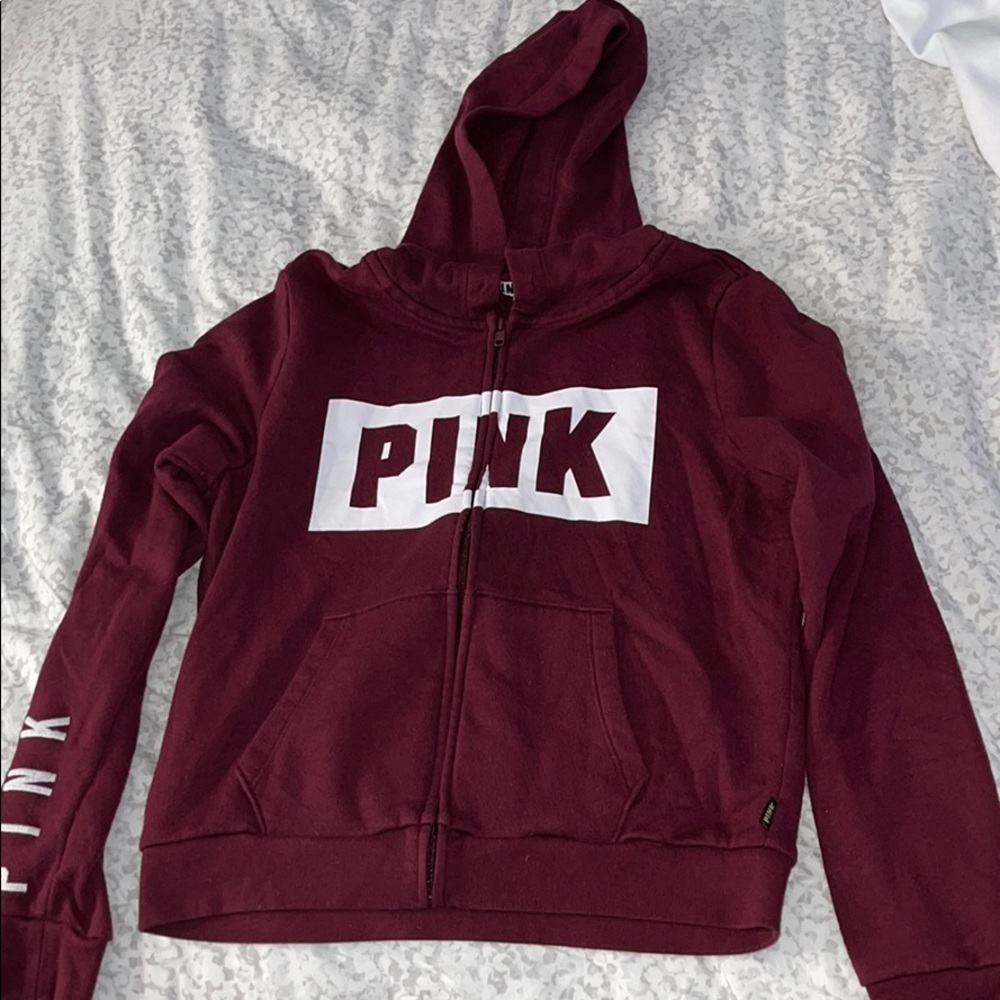 Burgundy zipper jacket, M